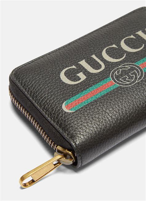 Card case with Gucci logo in black leather 